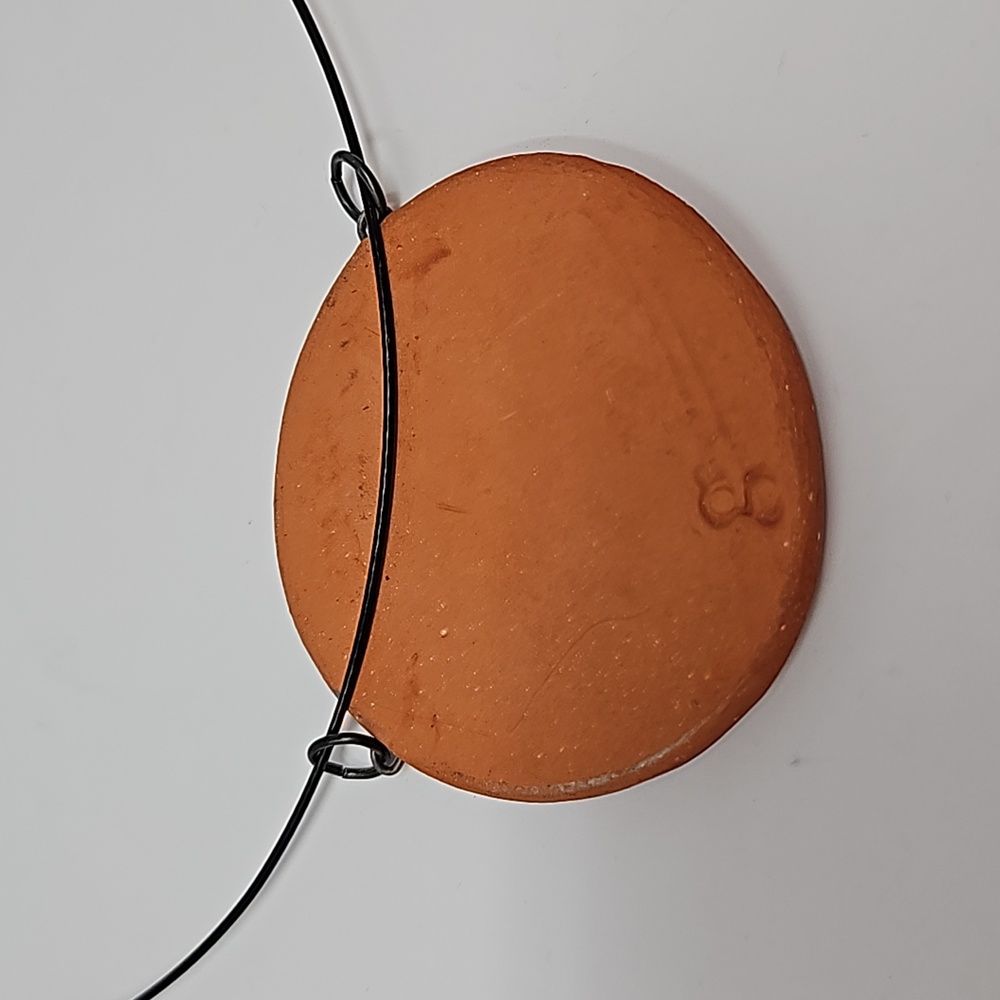 Glazed Terra Cotta Circle Pendant Necklace - Picture 3 of 8